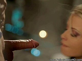 blonde fantasy beauty gagging on deepthroat cumshot swallow