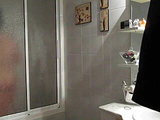 my wife bathing in the shower, what a sight!