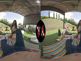 Sexy Cute Teen 18+ Latina Shows Off Big Tits And Nipples In Outdoor VR Reality