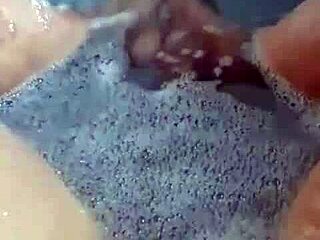 BBW flaunts fat pussy and feet in tub!