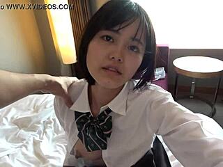 Japanese Teen Rides Cowgirl to Intense Orgasm