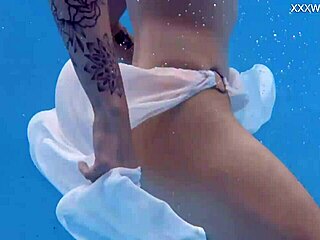 Cutest Tattooed Teen Mimi Swims Naked Underwater