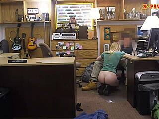 Blonde Babe Screwed Hard in Back Office on Hidden Cam!