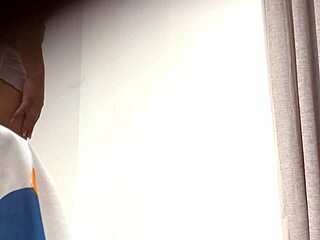 Hey, check out this hot latina in see-through shorts, her thong is visible from upskirt view.