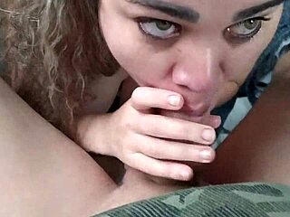 On your knees, suck my big tits.