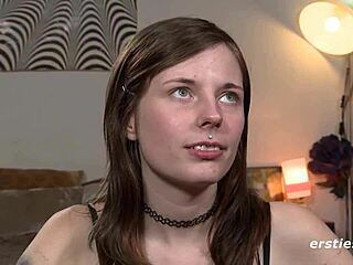 22-Year-Old Brunette's Intense Self-Pleasure in Stuttgart