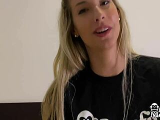 shona river gives deepthroat blowjob in pov