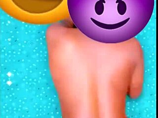 Petite ebony Megan on her knees naked in orgasm contest game!