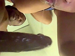 does the mixed girl eat the big black cock?