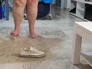 Coolmarina crashes into a feet fetish with smelly sneakers that smell really good