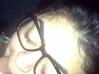 Imagine a massive cock unleashing its load onto those tempting glasses