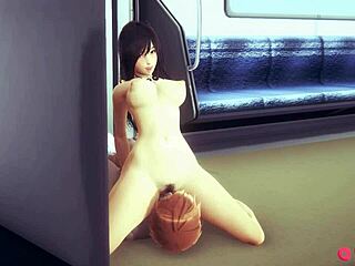 gantz hentai reika gets anal sex in train with big tits cosplay