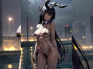 blue archive bunny karin compilation with cute poses