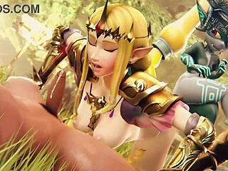 Sexy zelda with round butt enjoys long cock inside