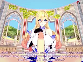 Bianka ataegina and durandal in honkai impact blowjob scene