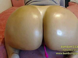 brazilian slut's oily big ass makes your cock slide easier