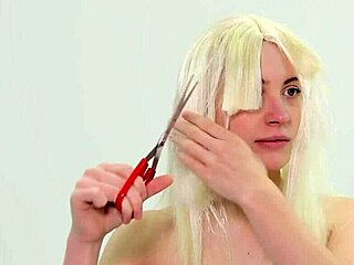 Submissive Hairy Bitch Endures Hair Chopping In Hardcore Scene
