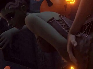 Sombra bends over for doggystyle.