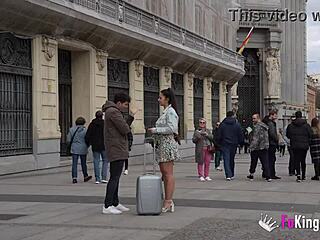 Spanish Girl Picks Up Guys for Street Scene