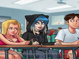 Summertimesaga teen gets wet creampie in shower after lessons