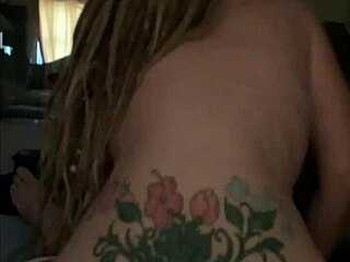 Blonde rides cock in reverse cowgirl orgasm