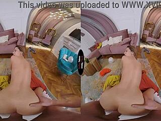 Blonde with big tits and shaved pussy in taboo POV fucking.