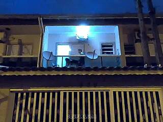 Young married girl caught with lover on home balcony