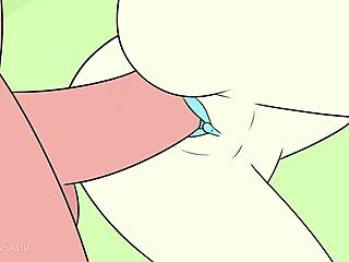 Pearl takes it all in this new big tits parody cartoon with ass action.