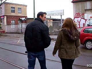 Niemiecka mama poderwana na ulicy w Bochum na ostry vintage casting