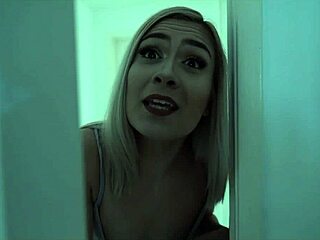 step brother sneaks into teen sister's bath for ass play