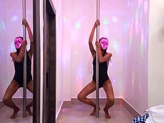 Hot Brunette Student Surprises Professor With Sexy Dance In Apartment.