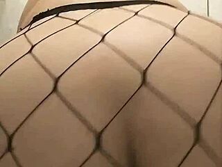 i'm riding this dildo hard, feeling so fat and chubby in my fishnets.