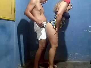 My stepmom jerks me off every morning when dad's away