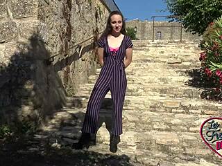 Young French student Amandine wants to get fucked outdoors