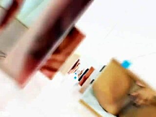 Amateur couple's doggystyle session with big natural tits