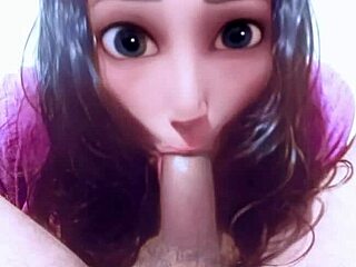 deepthroat blowjob session with intense sucking