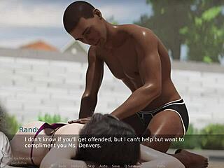 ms denvers helped a milf apply sunscreen outdoors in a bikini.