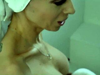 Hot step mom helps cum