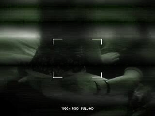 Night vision catches girlfriend with friend in hidden homemade scene