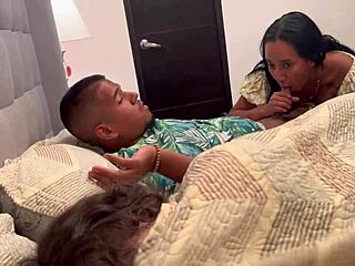 Can you believe I'm fucking a college girl next to my wife?!