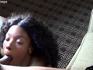 Milan Dior sucks big black monster cock until cum