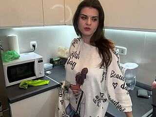 Stepmother With Fat Cock Caught By Horny Stepson Sucking Cum!