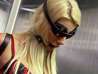 Blonde And Brunette In Lingerie And Stockings Struggle Against Bondage Leather Ropes