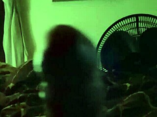 Amateur ebony woman gives handjob and attempts to swallow long black cock in homemade video