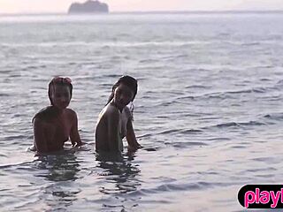 Beautiful Teens Cara and Elilith in Sensual Outdoor Lesbian Play.