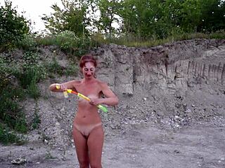 Amateurs Get Naked in Outdoor Soap Bubble Fun