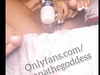 I'm a horny sexy ebony thot squirting and creaming on dildo while playing with feet