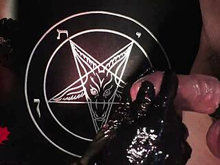 i give handjob in latex gloves as tribute to baphomet