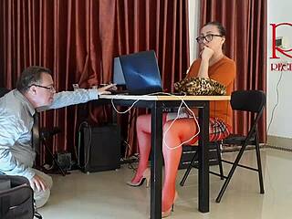 monday office tease without panties