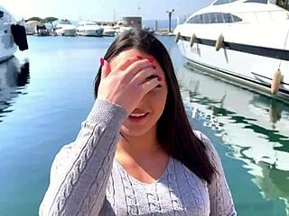 sarah, 21-year-old sexy hostess in saint tropez gets cumshot!